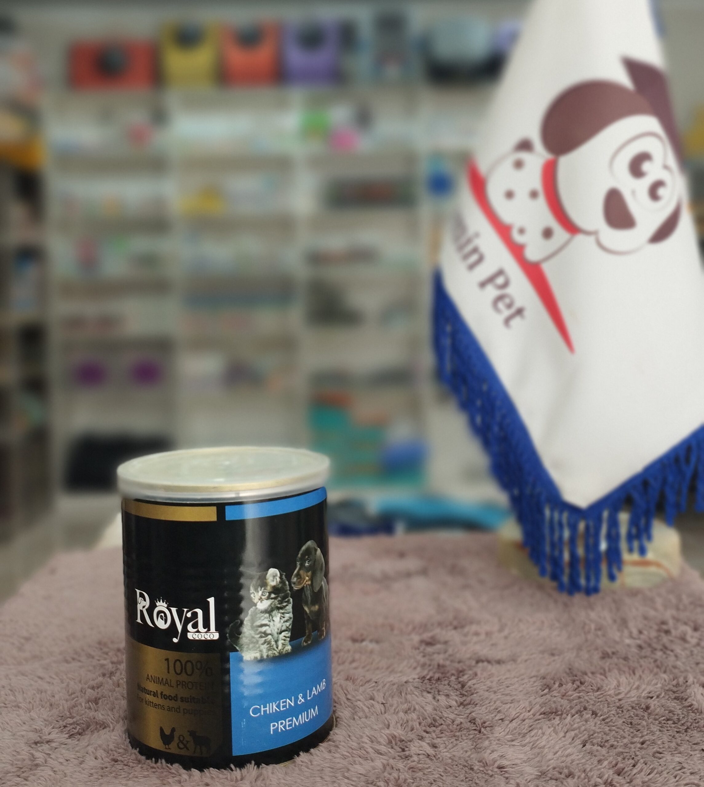 کنسرو رویال کوکو پته بچه گربه و توله سگ با طعم مرغ و بره 380 گرمی